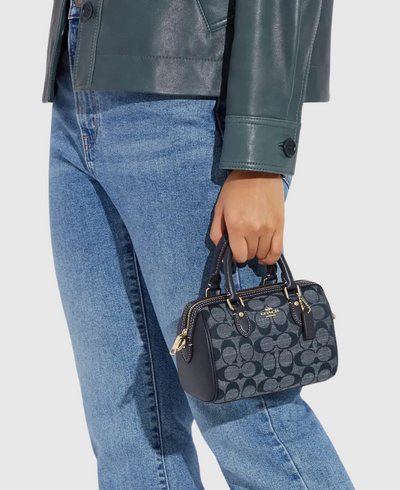Mini sac Rowan en denim Bleu