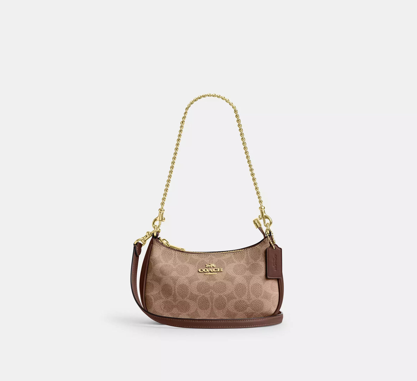 Mini sac bandoulière Teri Toile Marron Coach