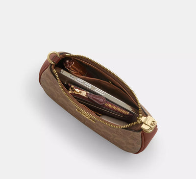 Mini sac bandoulière Teri Toile Marron Coach