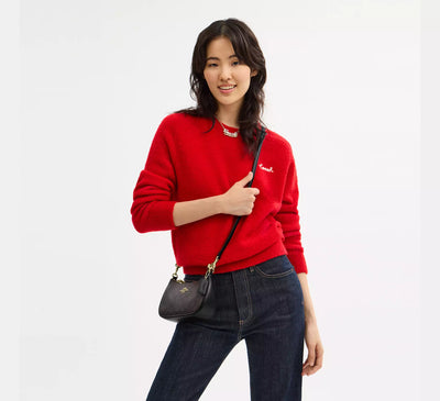 Mini sac bandoulière Teri Toile Noir Coach