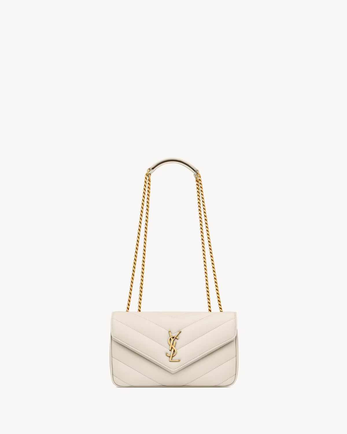 Sac Loulou Cuir Matelassé YSL Blanc