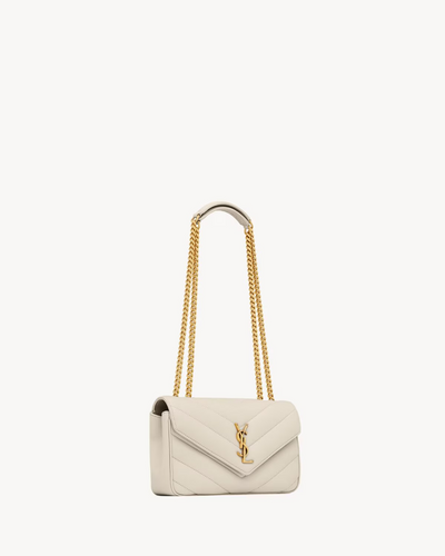 Sac Loulou Cuir Matelassé YSL Blanc